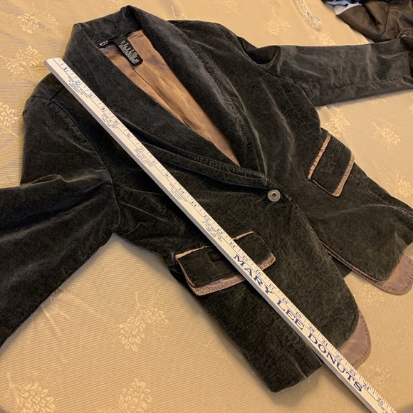 Ecko Red Charcoal Grey Velvet Jacket Blazer - Picture 3 of 10